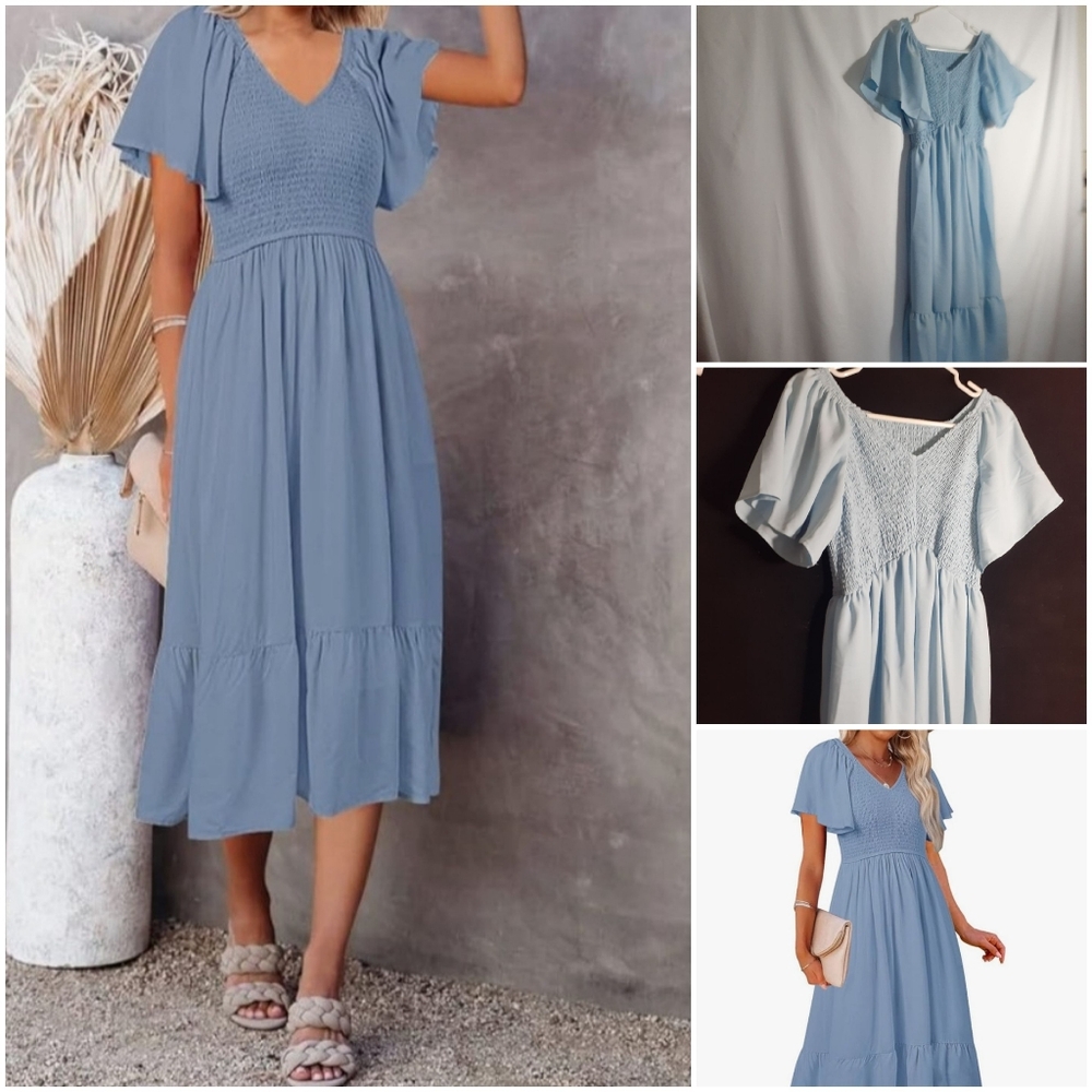 Pretty Blue Dress Flexible Size Small